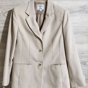 2-Piece Business Suit Classic Beige Women's Blazer w/Matching Slacks